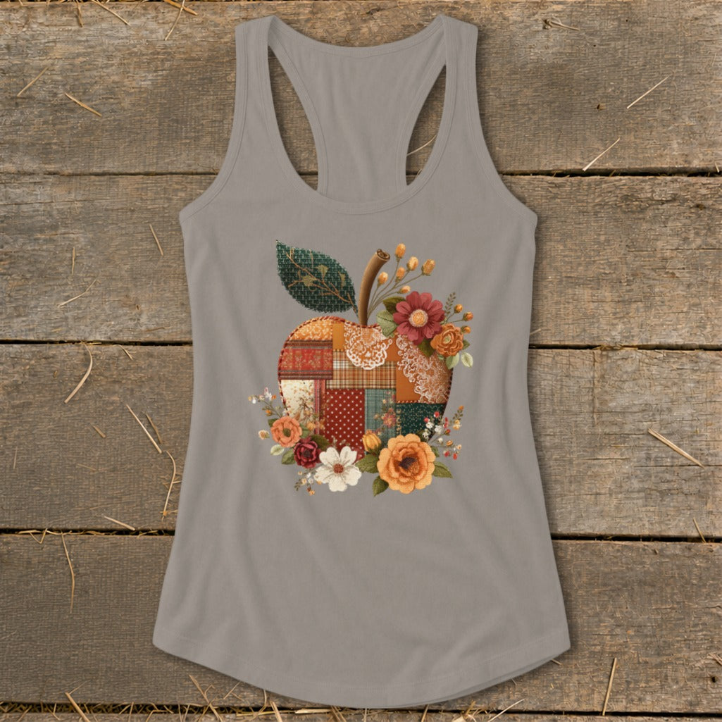 Faux Patchwork Apple Racerback Tank