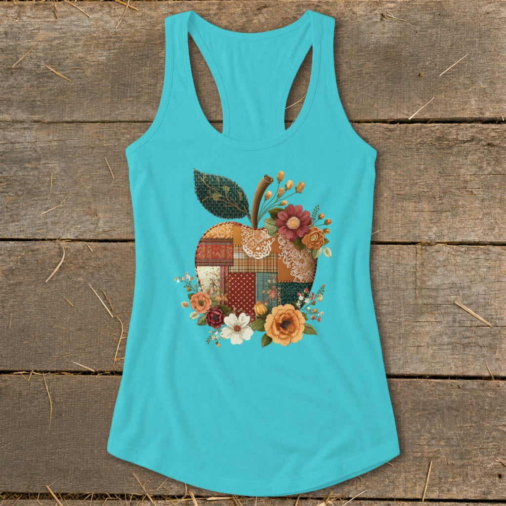 Faux Patchwork Apple Racerback Tank