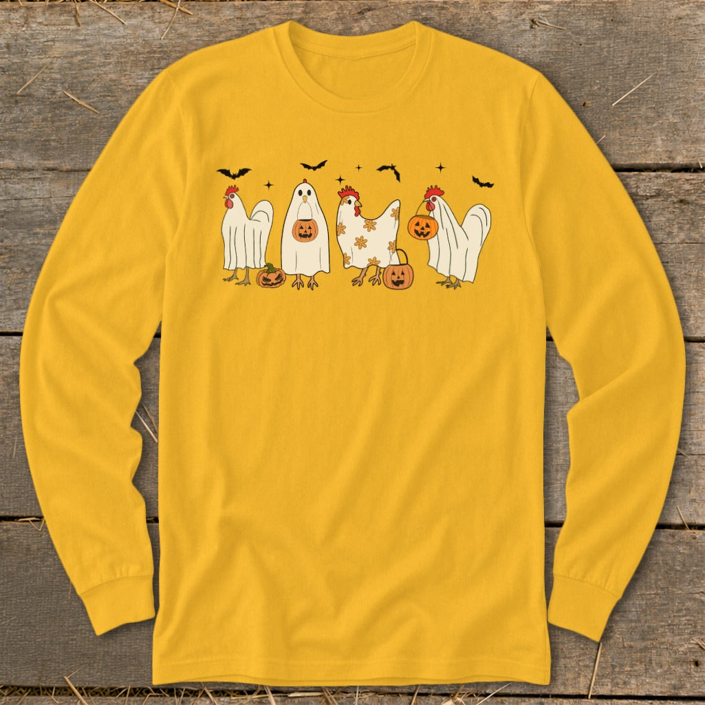 Ghostly Chickens Halloween Long Sleeve Tee product image 1