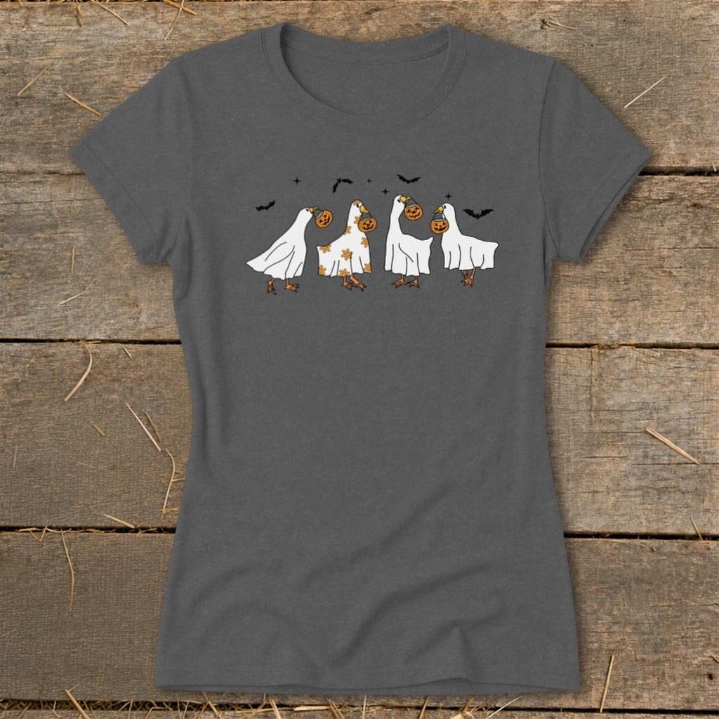 Ghostly Geese Halloween Ladies Tee product image 3