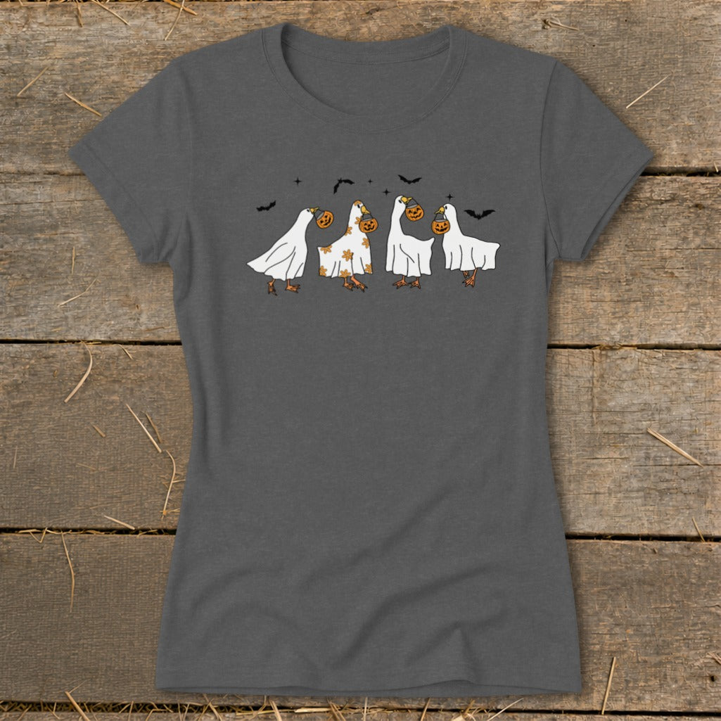 Ghostly Geese Halloween Ladies Tee product image 3