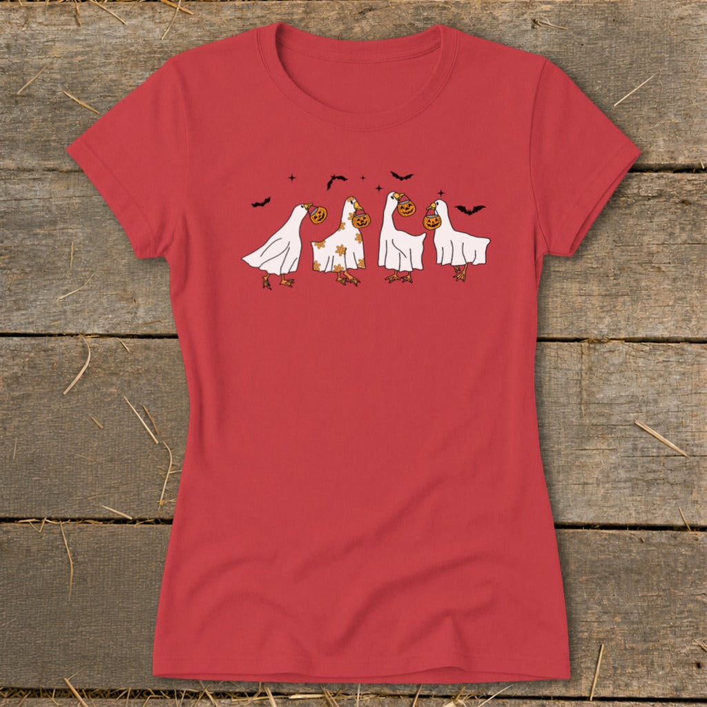Ghostly Geese Halloween Ladies Tee product image 4