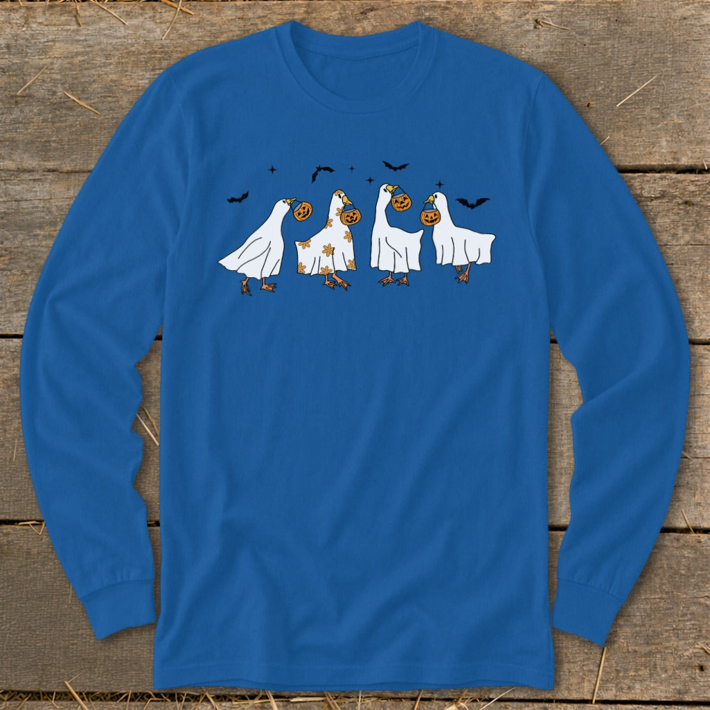 Ghostly Geese Halloween Long Sleeve Tee product image 3