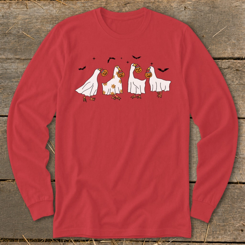 Ghostly Geese Halloween Long Sleeve Tee product image 5