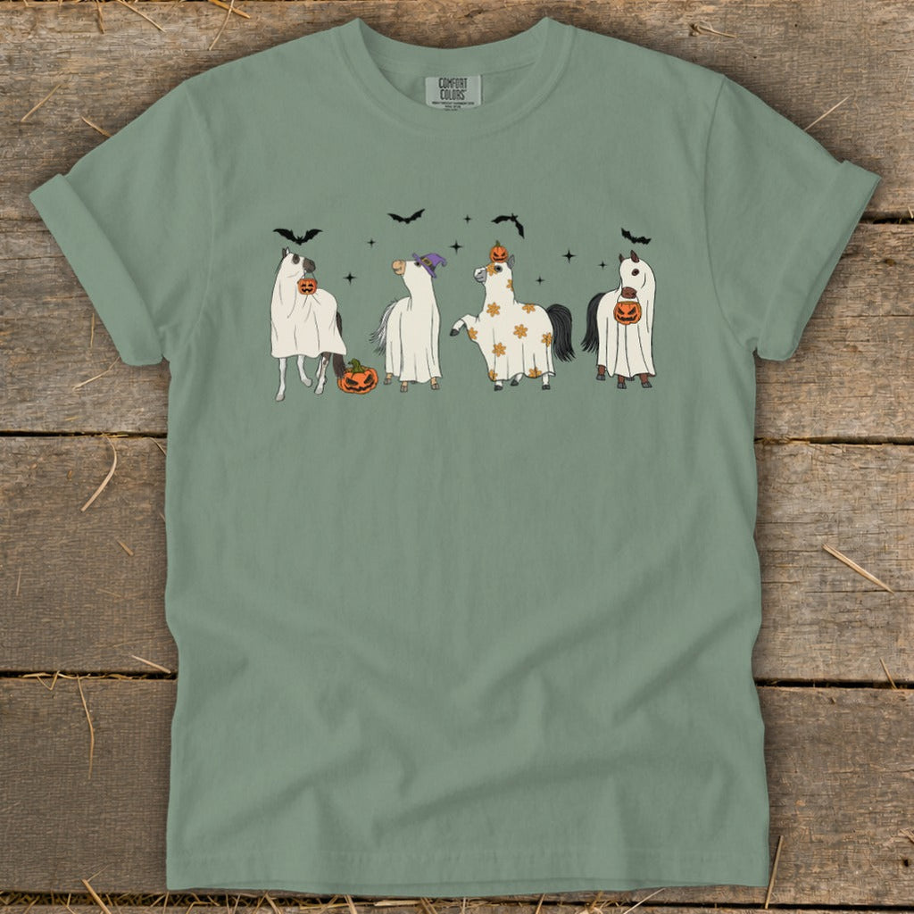Ghostly Horses Halloween Signature Tee product image 4