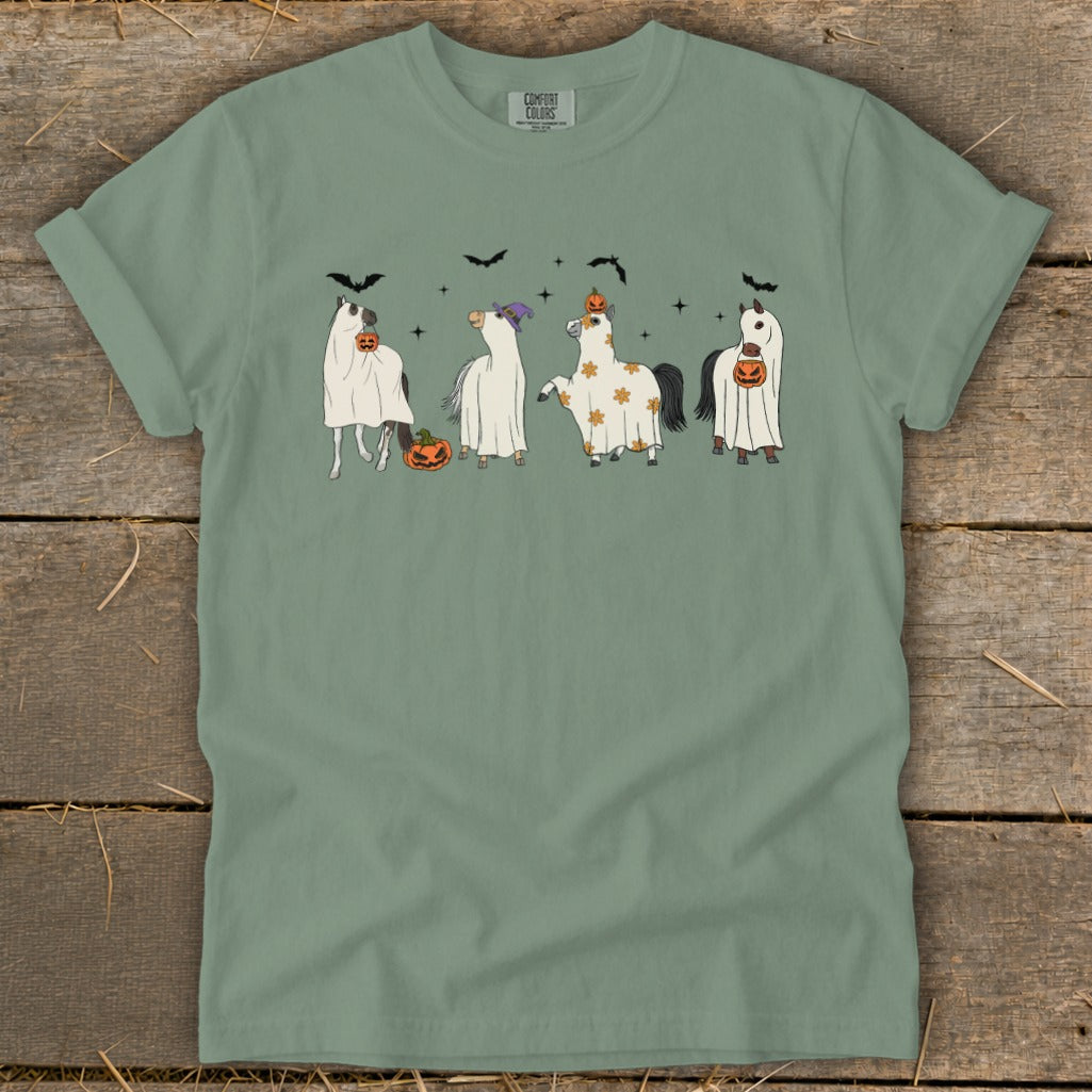 Ghostly Horses Halloween Signature Tee product image 4
