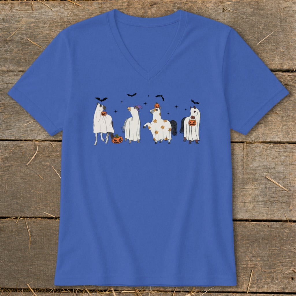 Ghostly Horses Halloween V-neck