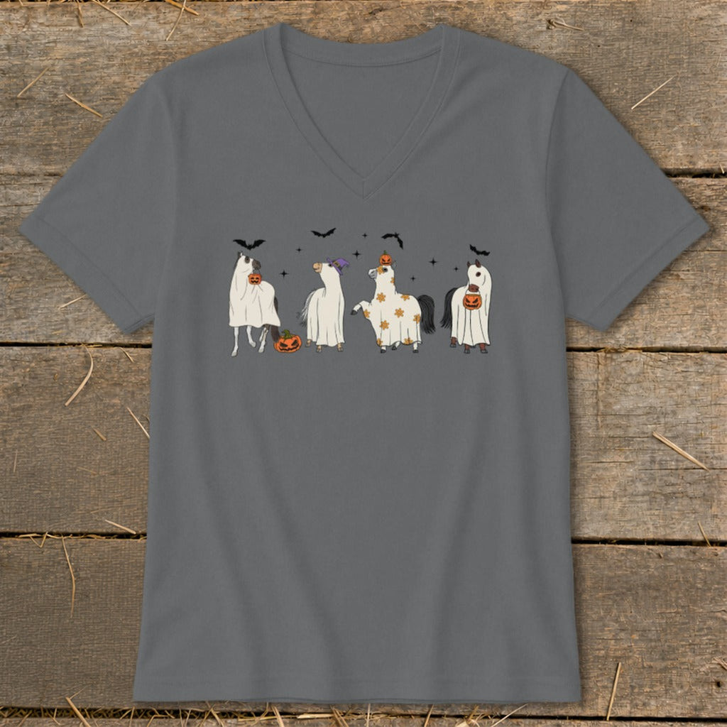 Ghostly Horses Halloween V-neck