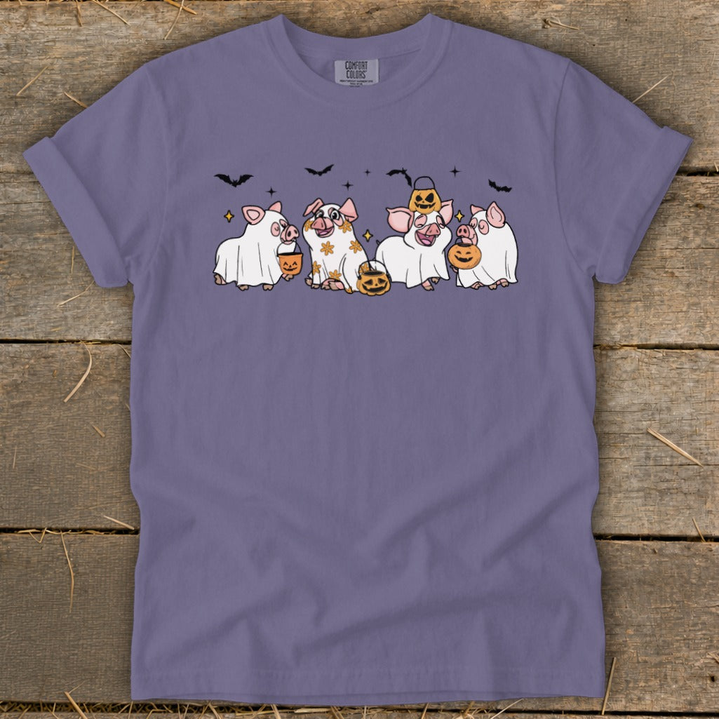 Ghostly Pigs Halloween Signature Tee product image 3