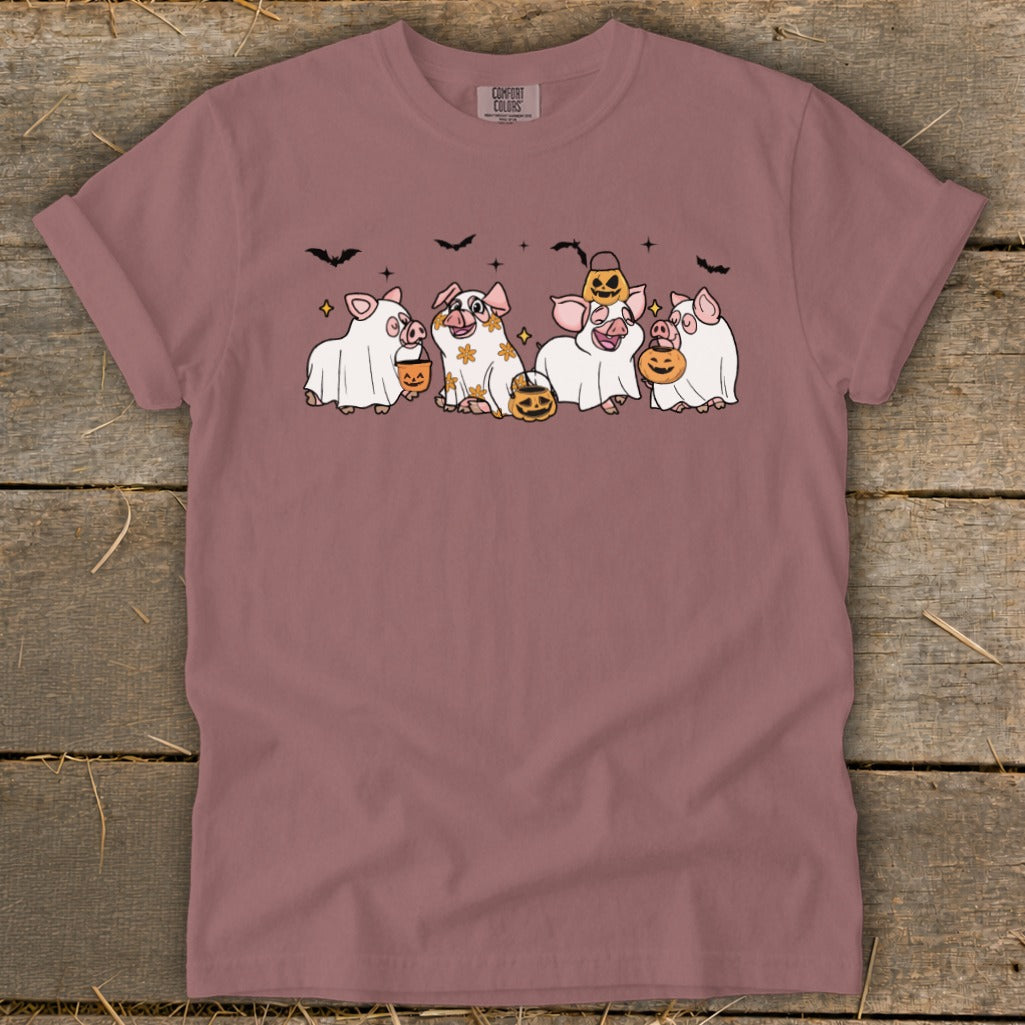 Ghostly Pigs Halloween Signature Tee product image 6
