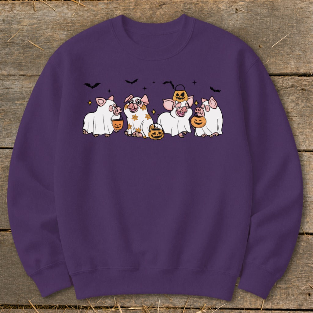 Ghostly Pigs Halloween Sweatshirt product image 3