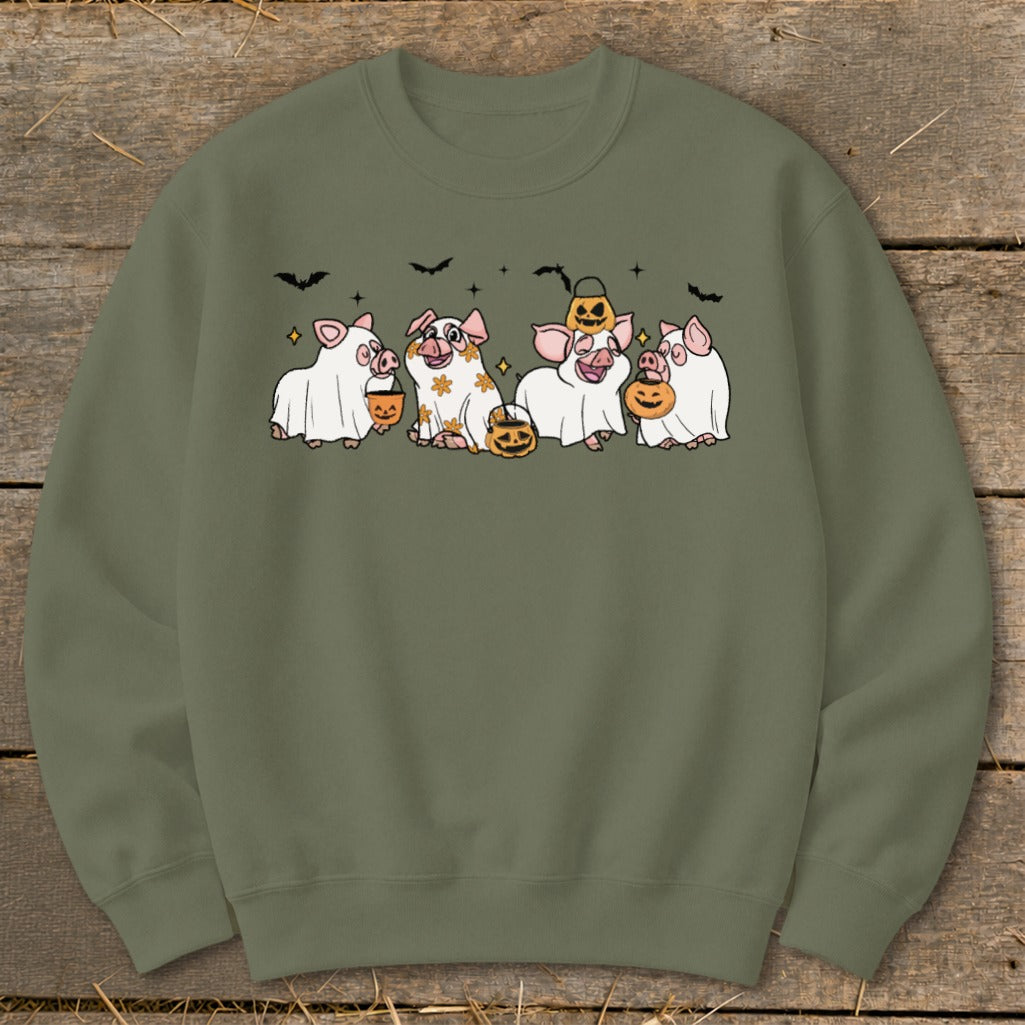 Ghostly Pigs Halloween Sweatshirt product image 5