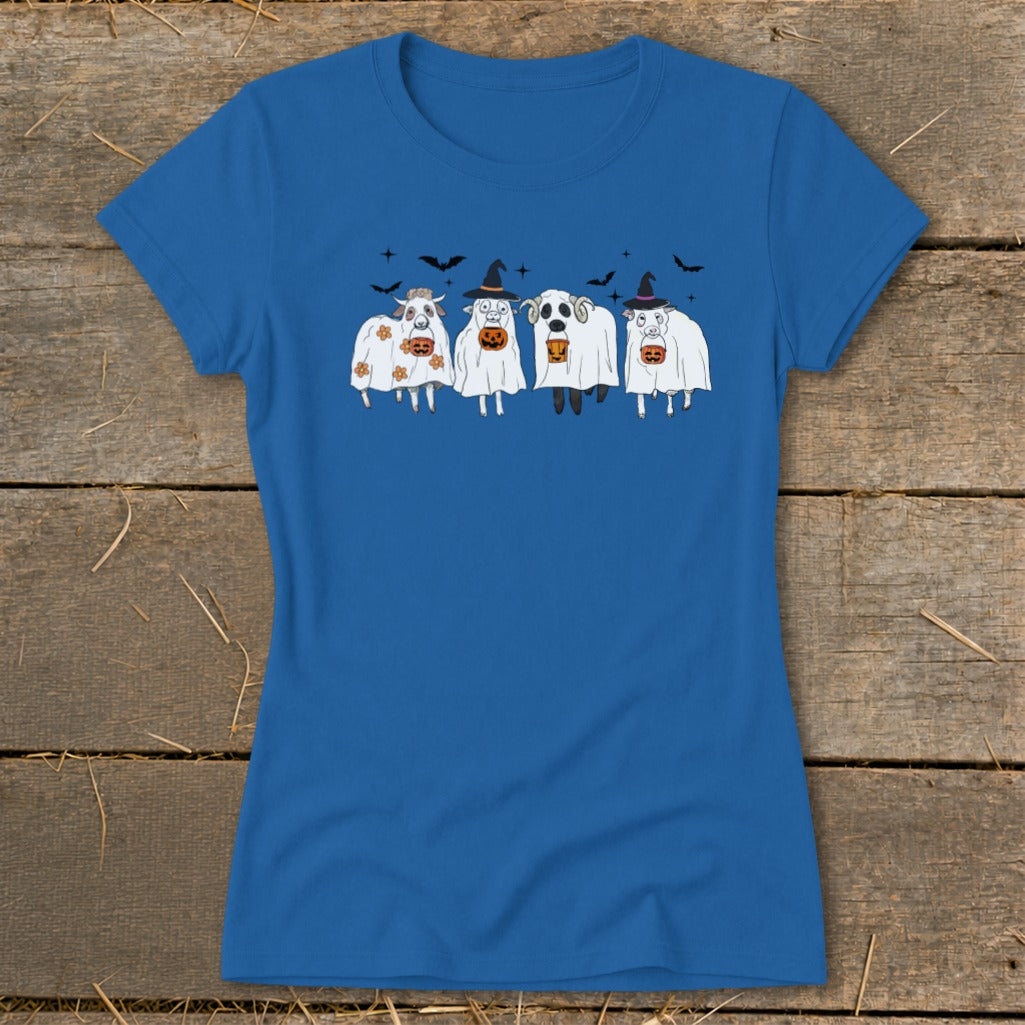 Ghostly Sheep Halloween Ladies Tee product image 2
