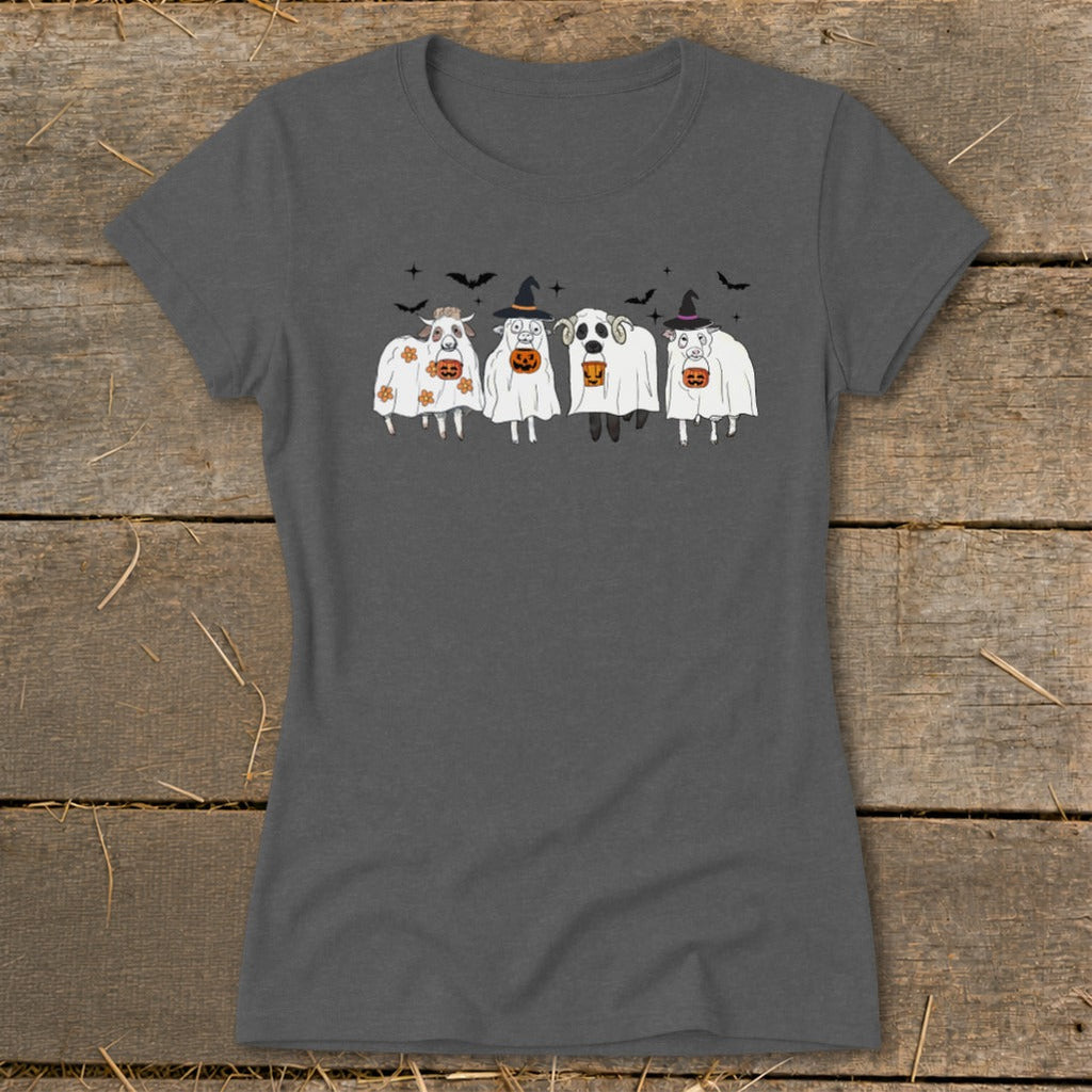 Ghostly Sheep Halloween Ladies Tee product image 3