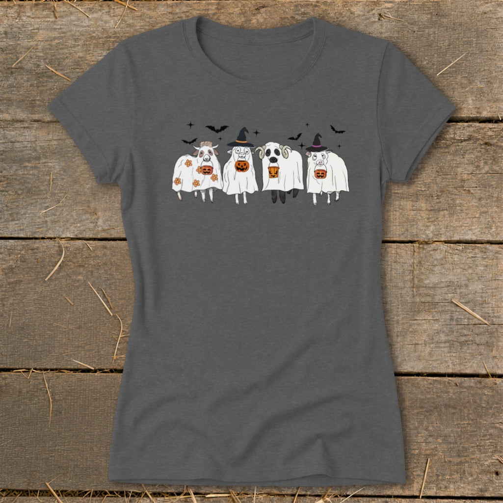 Ghostly Sheep Halloween Ladies Tee product image 3