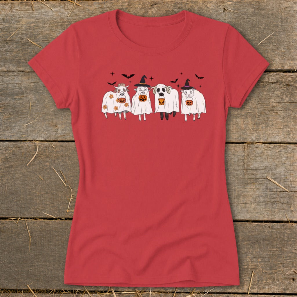 Ghostly Sheep Halloween Ladies Tee product image 4