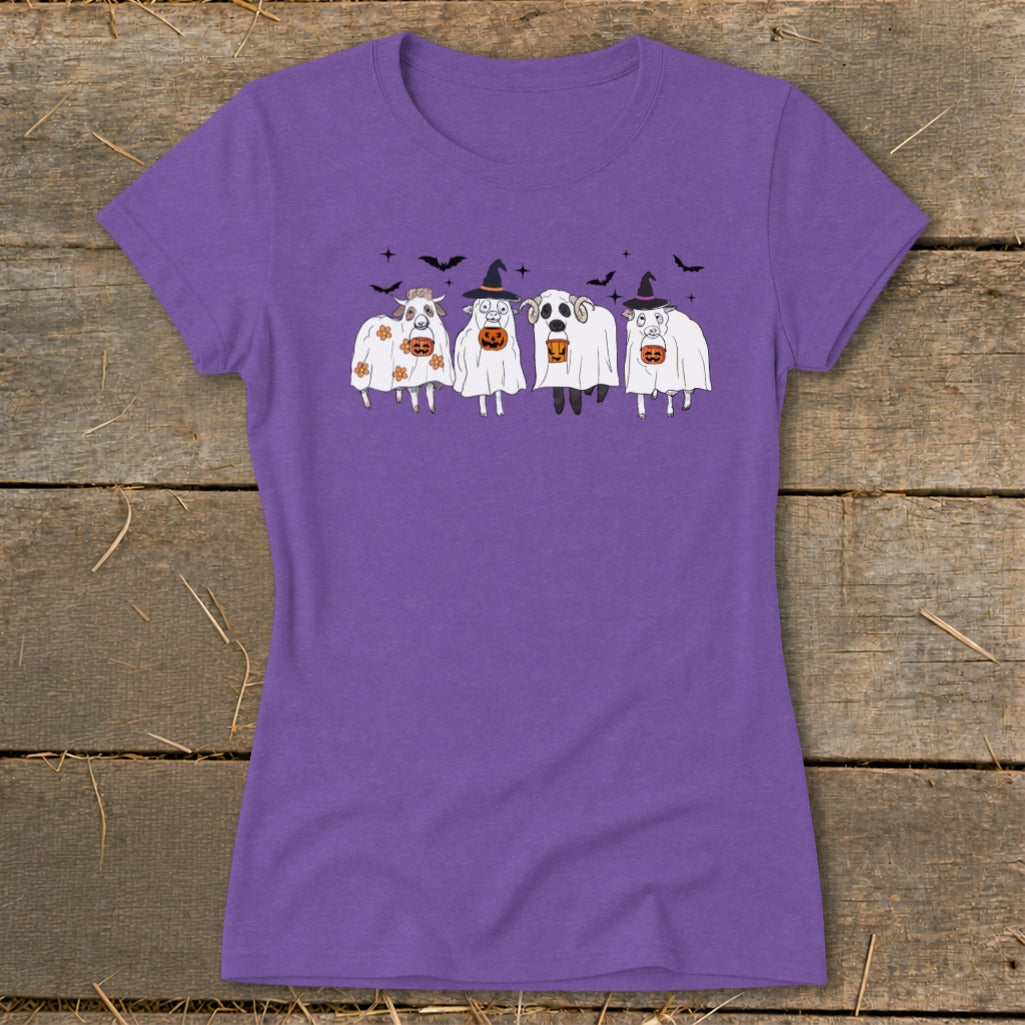 Ghostly Sheep Halloween Ladies Tee product image 1