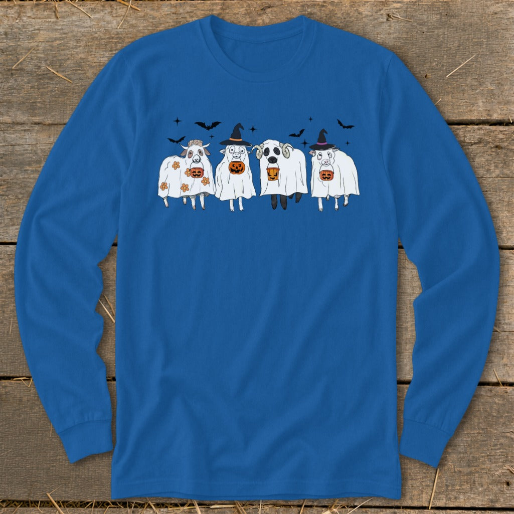 Ghostly Sheep Halloween Long Sleeve Tee product image 3