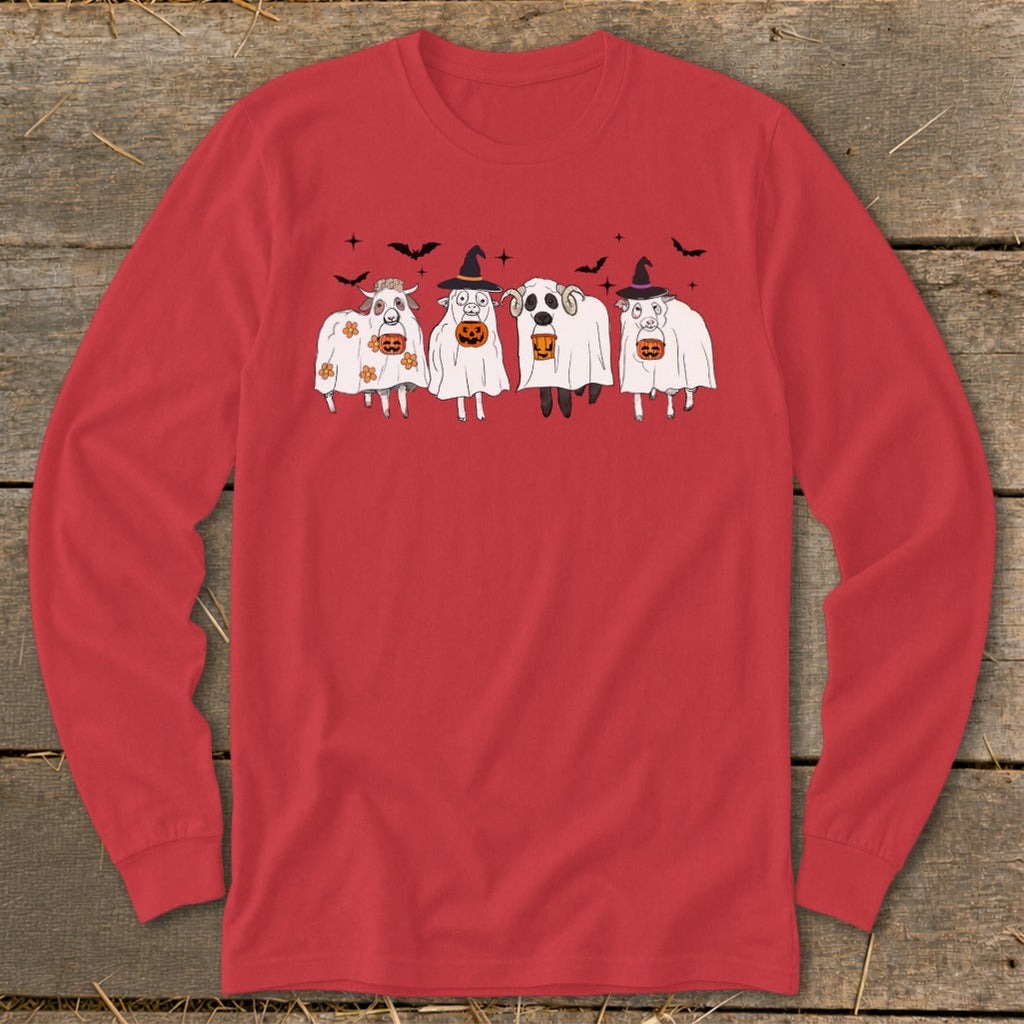 Ghostly Sheep Halloween Long Sleeve Tee product image 5