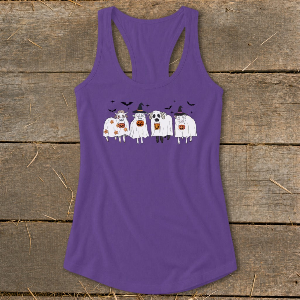 Ghostly Sheep Halloween Racerback Tank