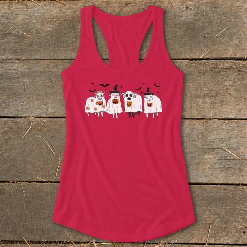 Ghostly Sheep Halloween Racerback Tank
