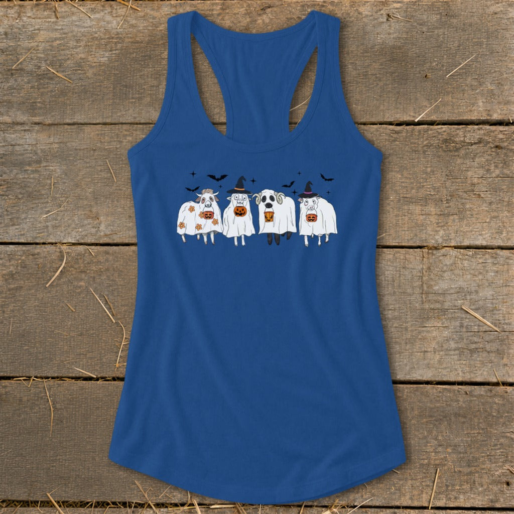 Ghostly Sheep Halloween Racerback Tank