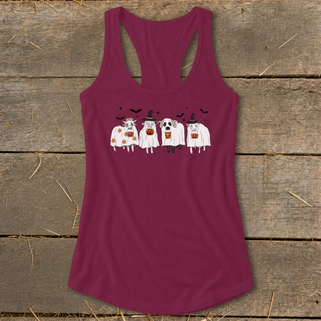 Ghostly Sheep Halloween Racerback Tank