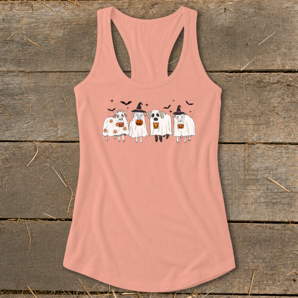 Ghostly Sheep Halloween Racerback Tank