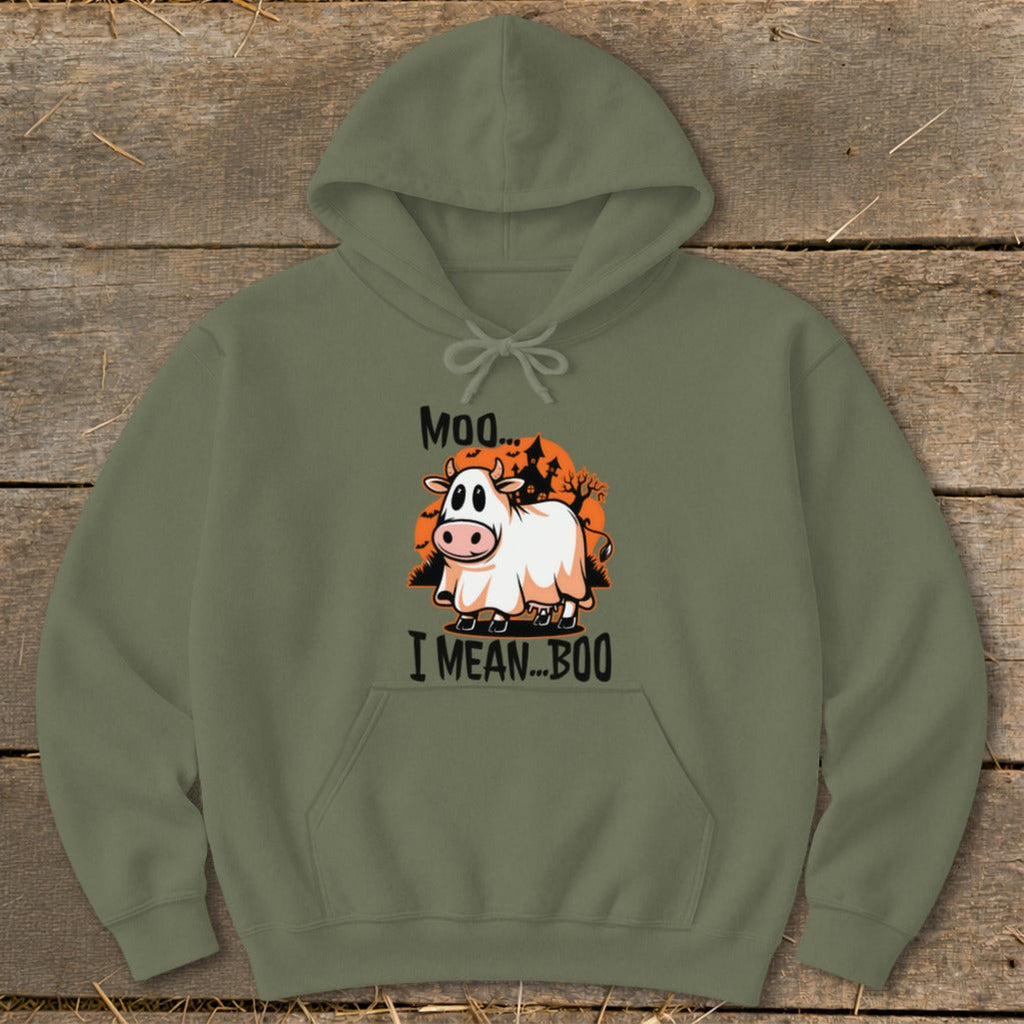 Halloween Moo I Mean Boo Cow Hoodie product image 6