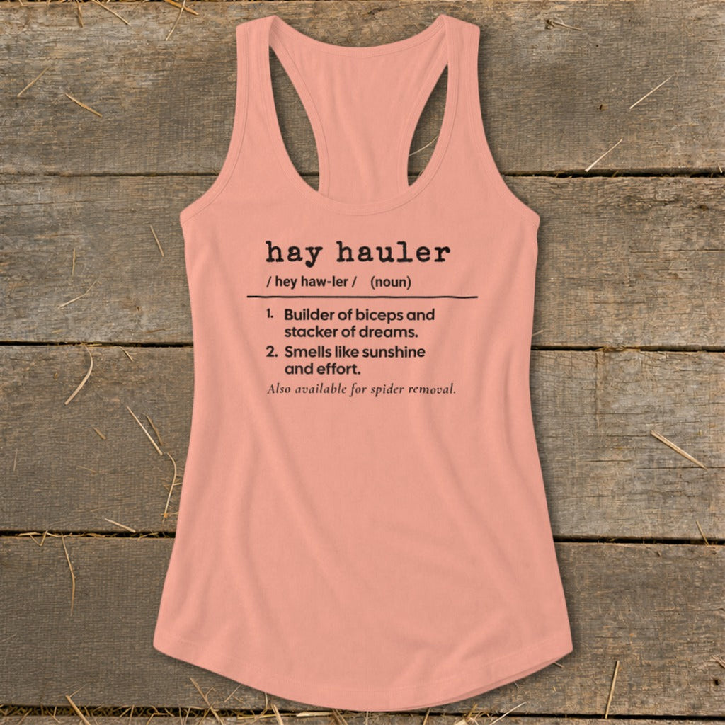 Hay Hauler Definition Racerback Tank