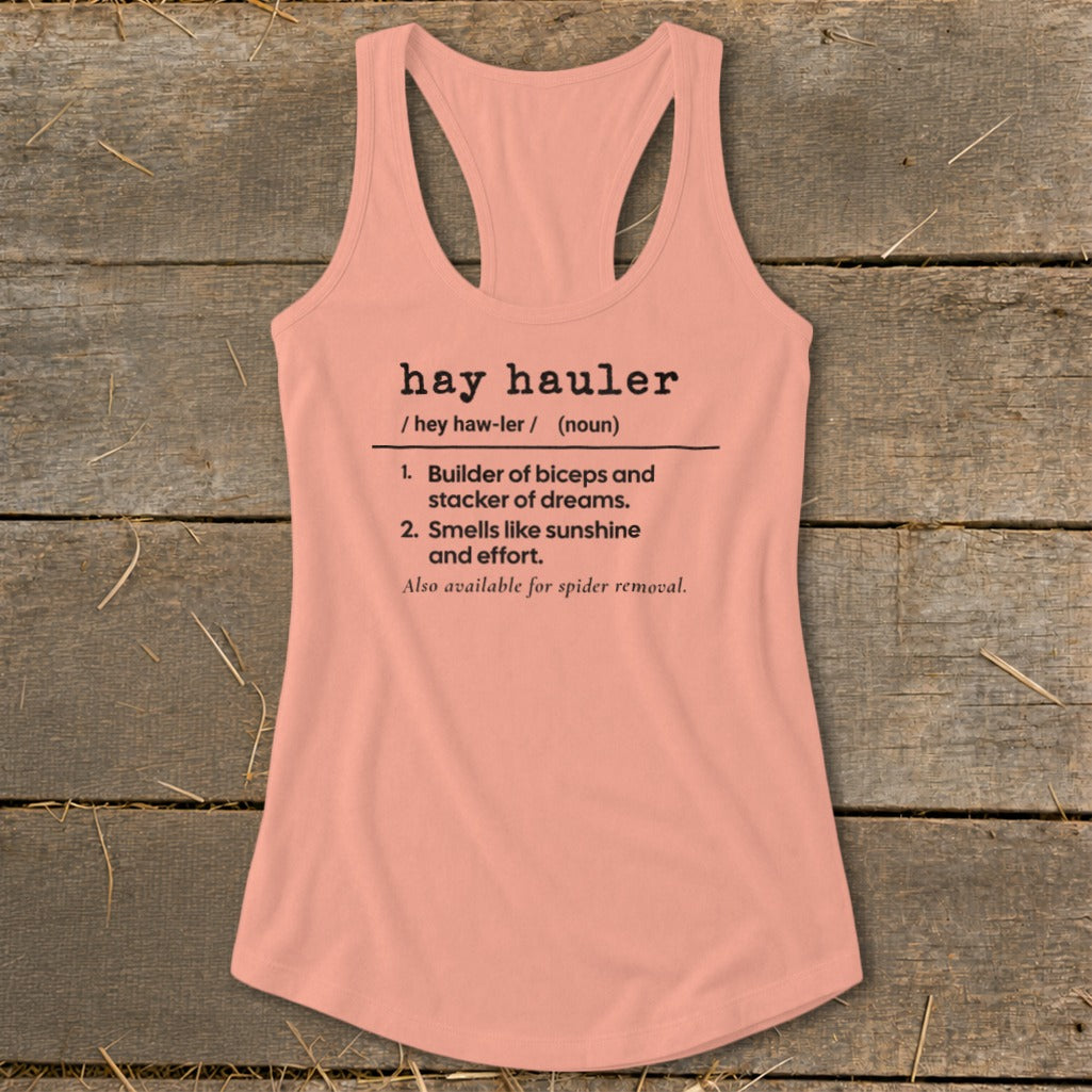 Hay Hauler Definition Racerback Tank