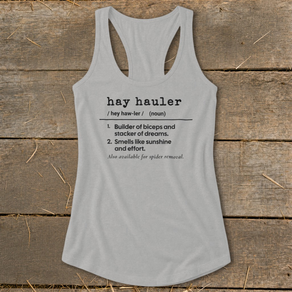 Hay Hauler Definition Racerback Tank