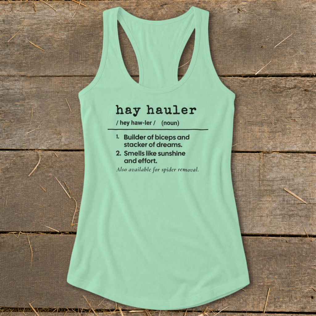 Hay Hauler Definition Racerback Tank