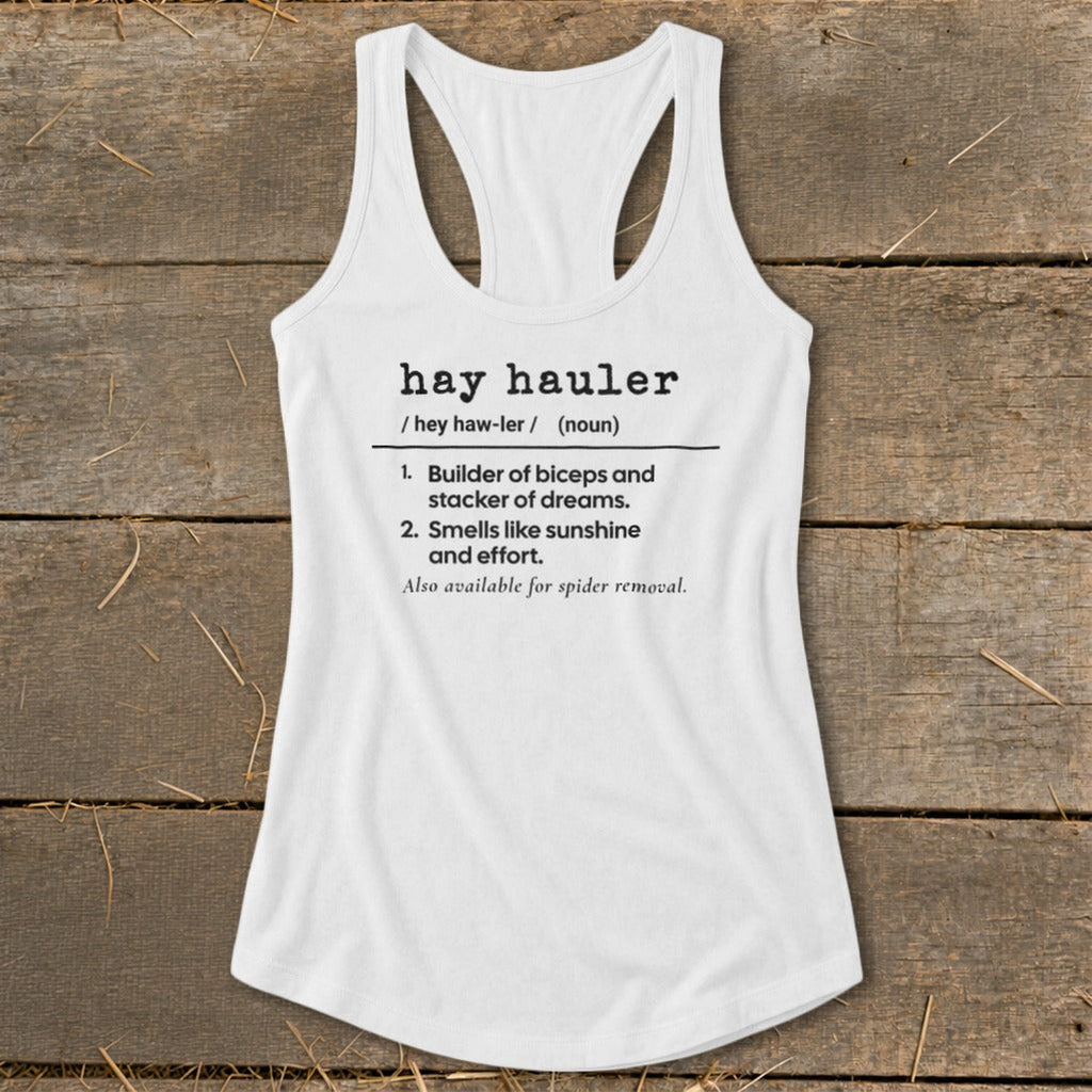 Hay Hauler Definition Racerback Tank