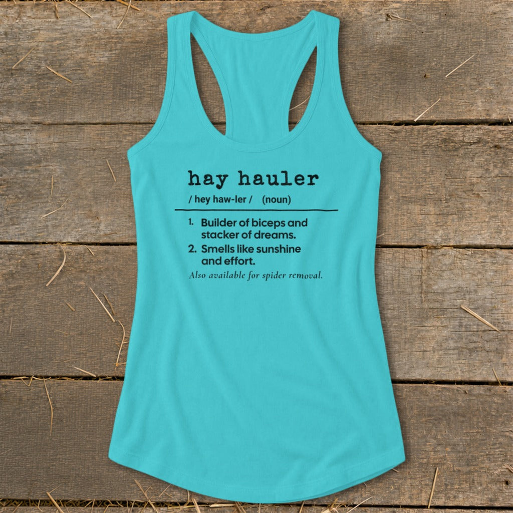 Hay Hauler Definition Racerback Tank