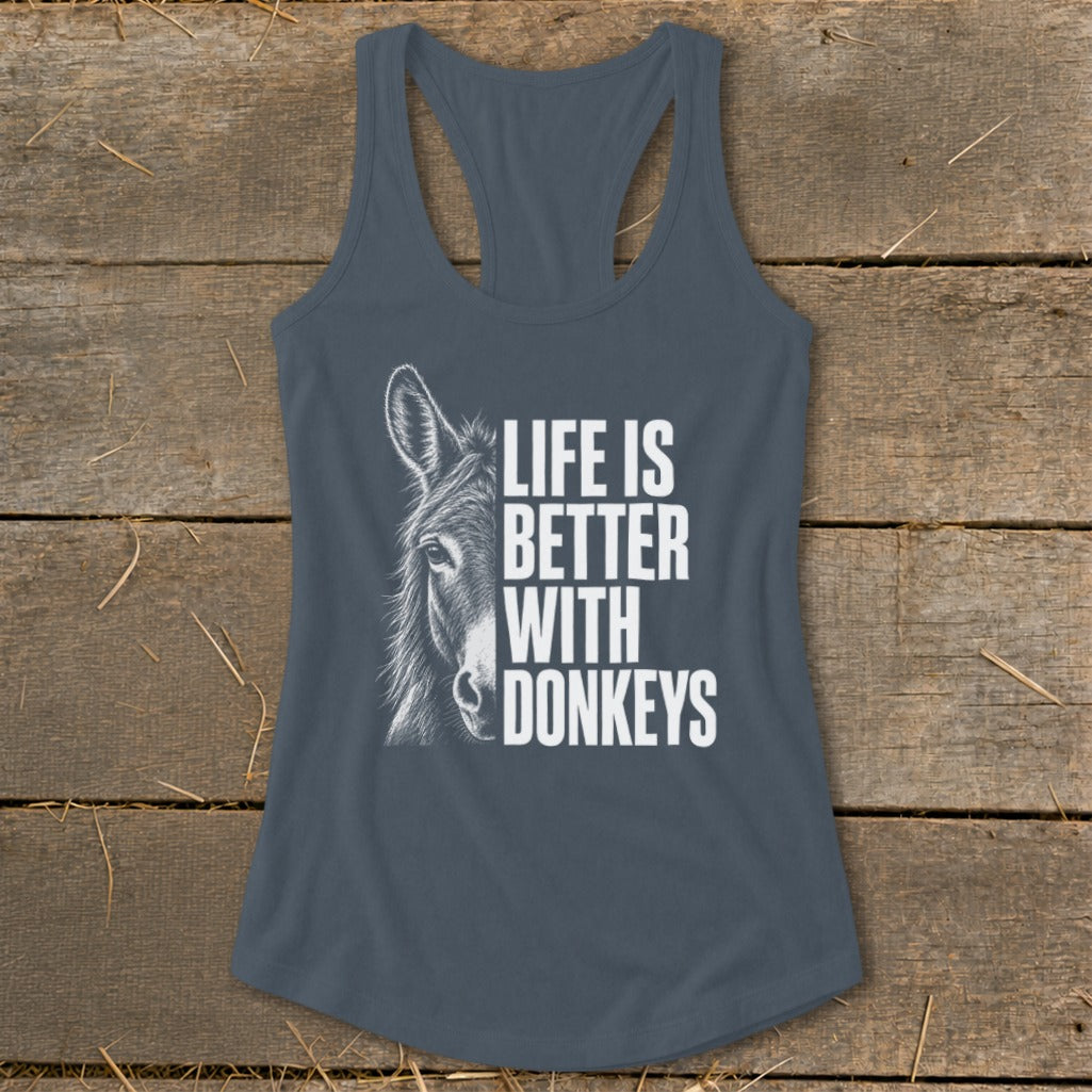 Life with Donkeys Racerback Tank