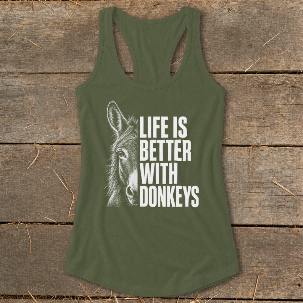 Life with Donkeys Racerback Tank