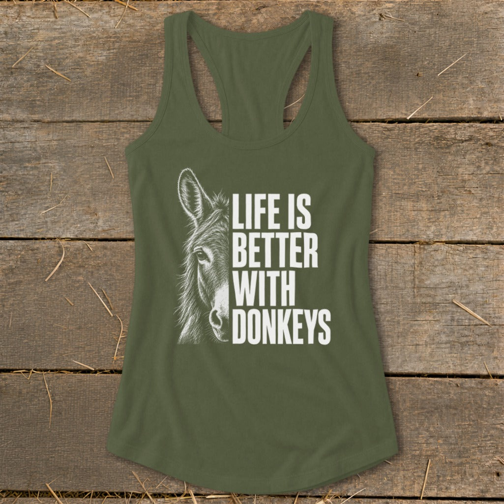 Life with Donkeys Racerback Tank
