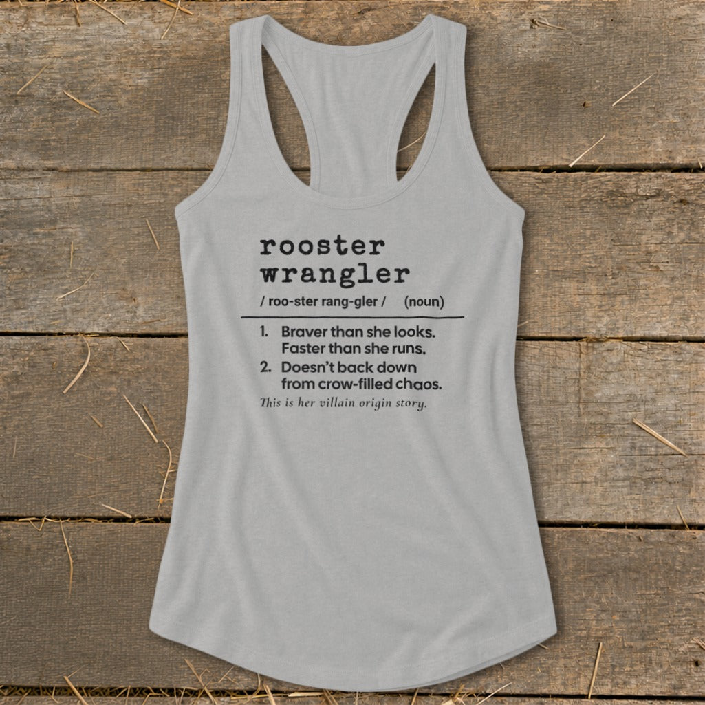 Rooster Wrangler Definition Racerback Tank