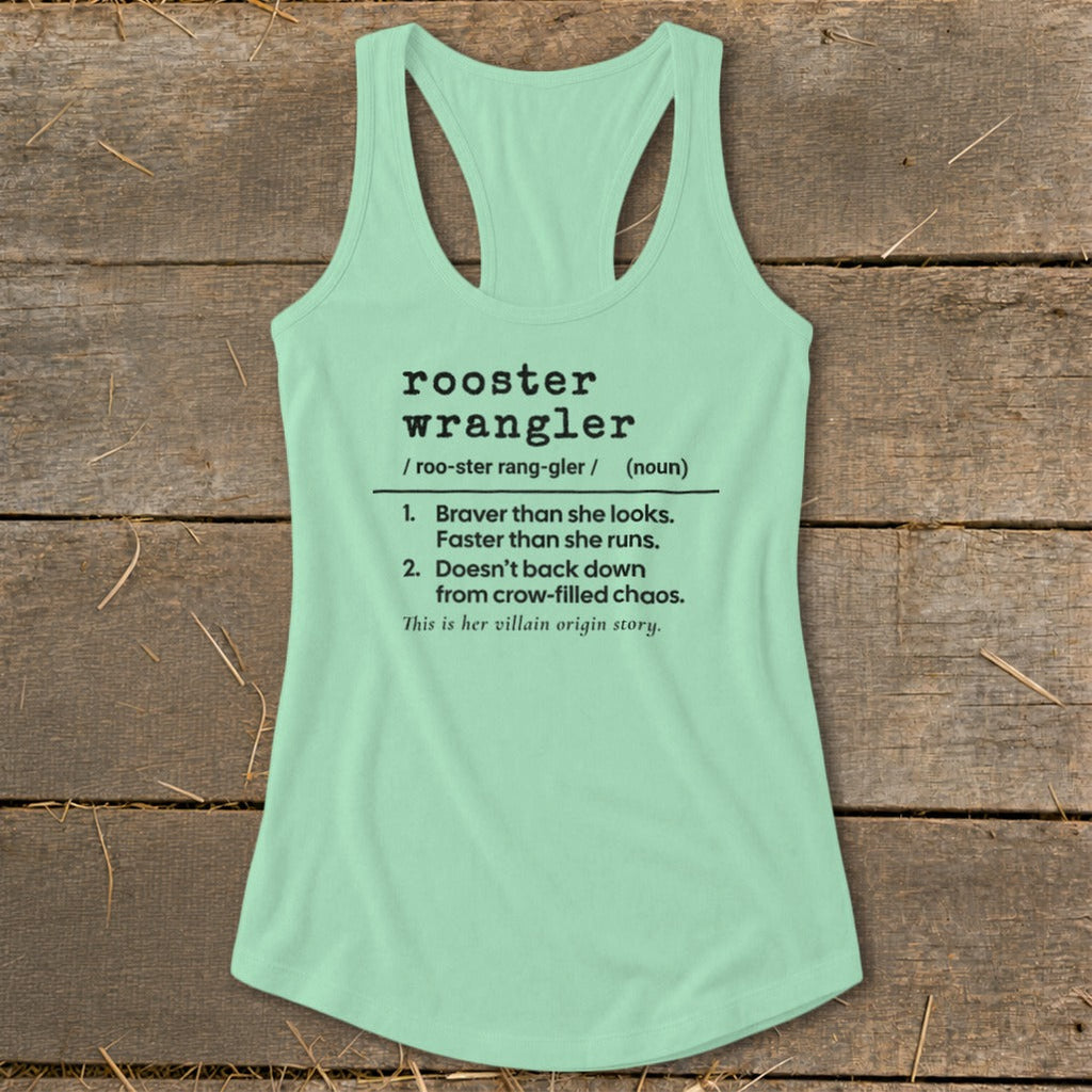 Rooster Wrangler Definition Racerback Tank