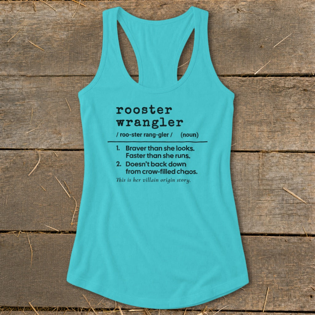 Rooster Wrangler Definition Racerback Tank