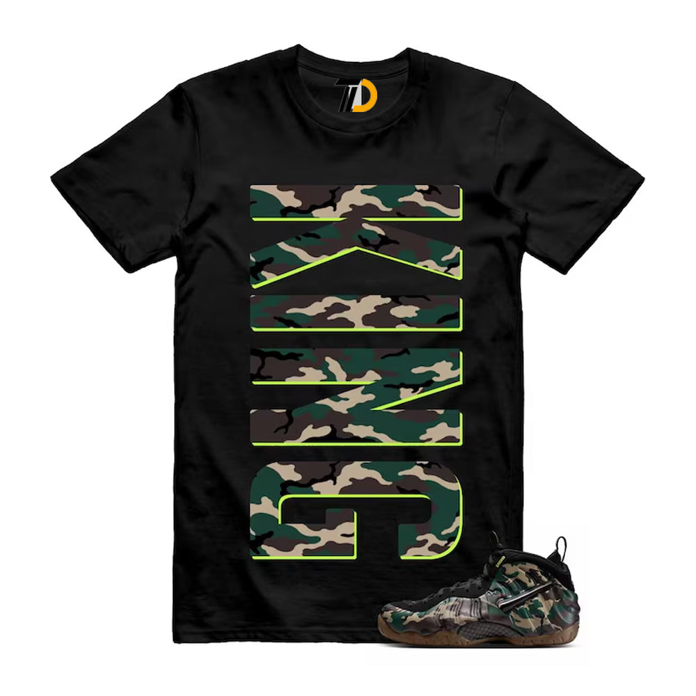 Foamposite Army Camo Black Voltage Green Air Pro Shirt To product image 1