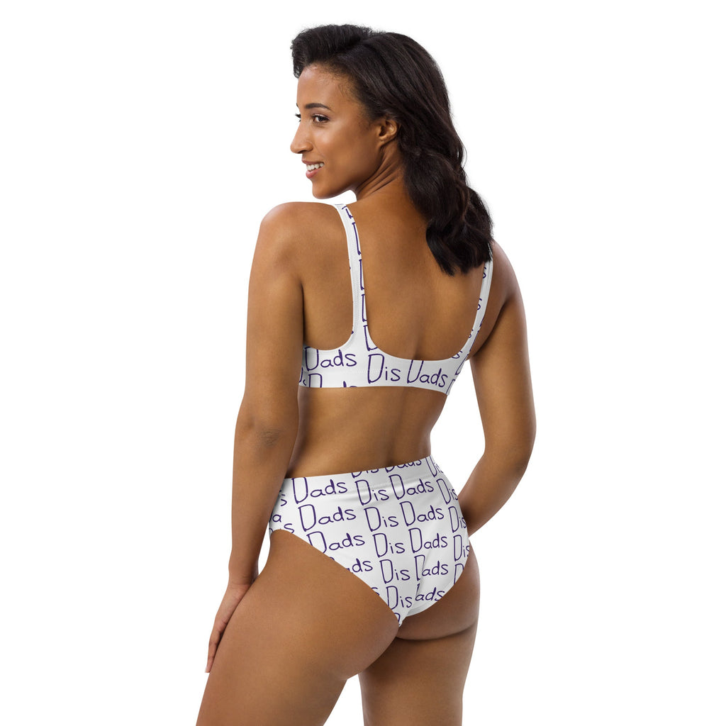 Dis Dads Women's White Recycled High Waisted Bikini Retro Chic