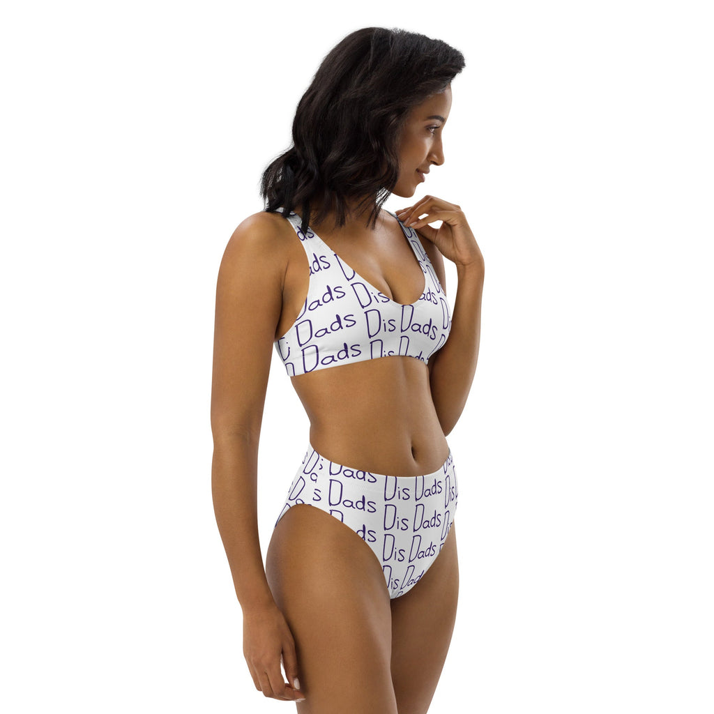 Dis Dads Women's White Recycled High Waisted Bikini Retro Chic