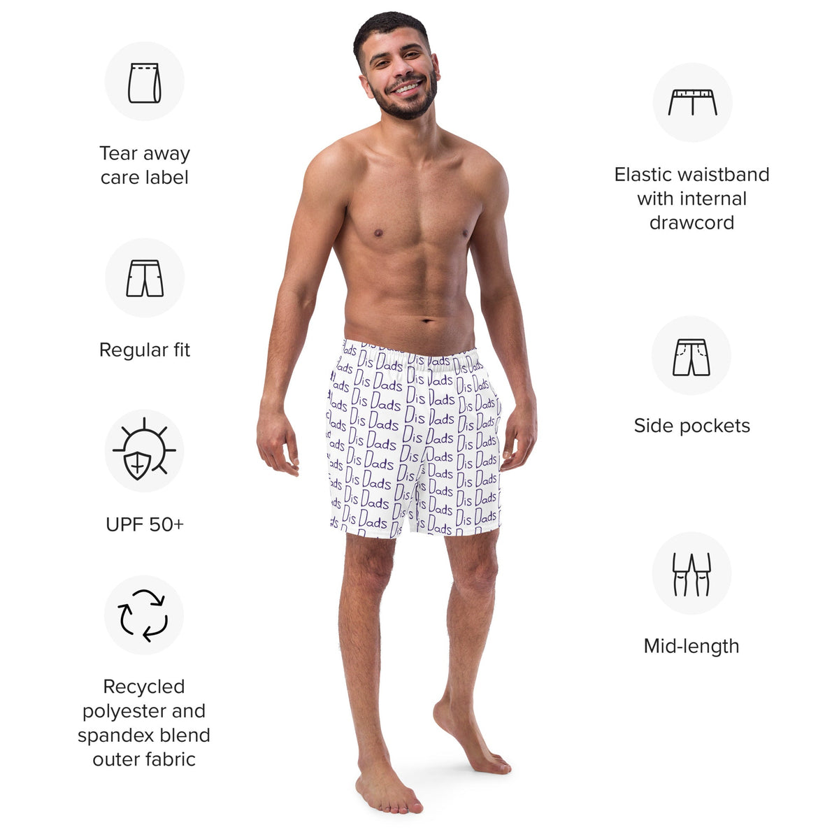 Dis Dads Quick-Drying Swim Trunks Comfortable & Stylish