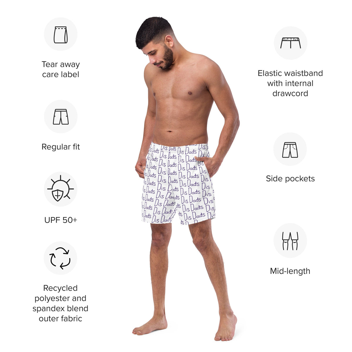 Dis Dads Quick-Drying Swim Trunks Comfortable & Stylish