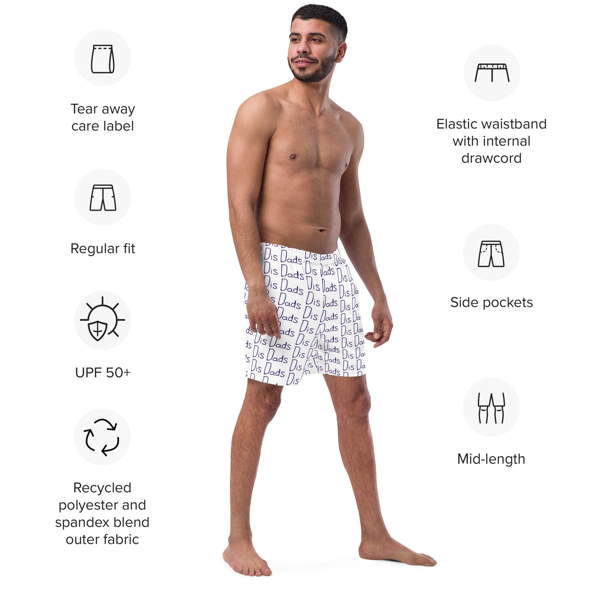 Dis Dads Quick-Drying Swim Trunks Comfortable & Stylish