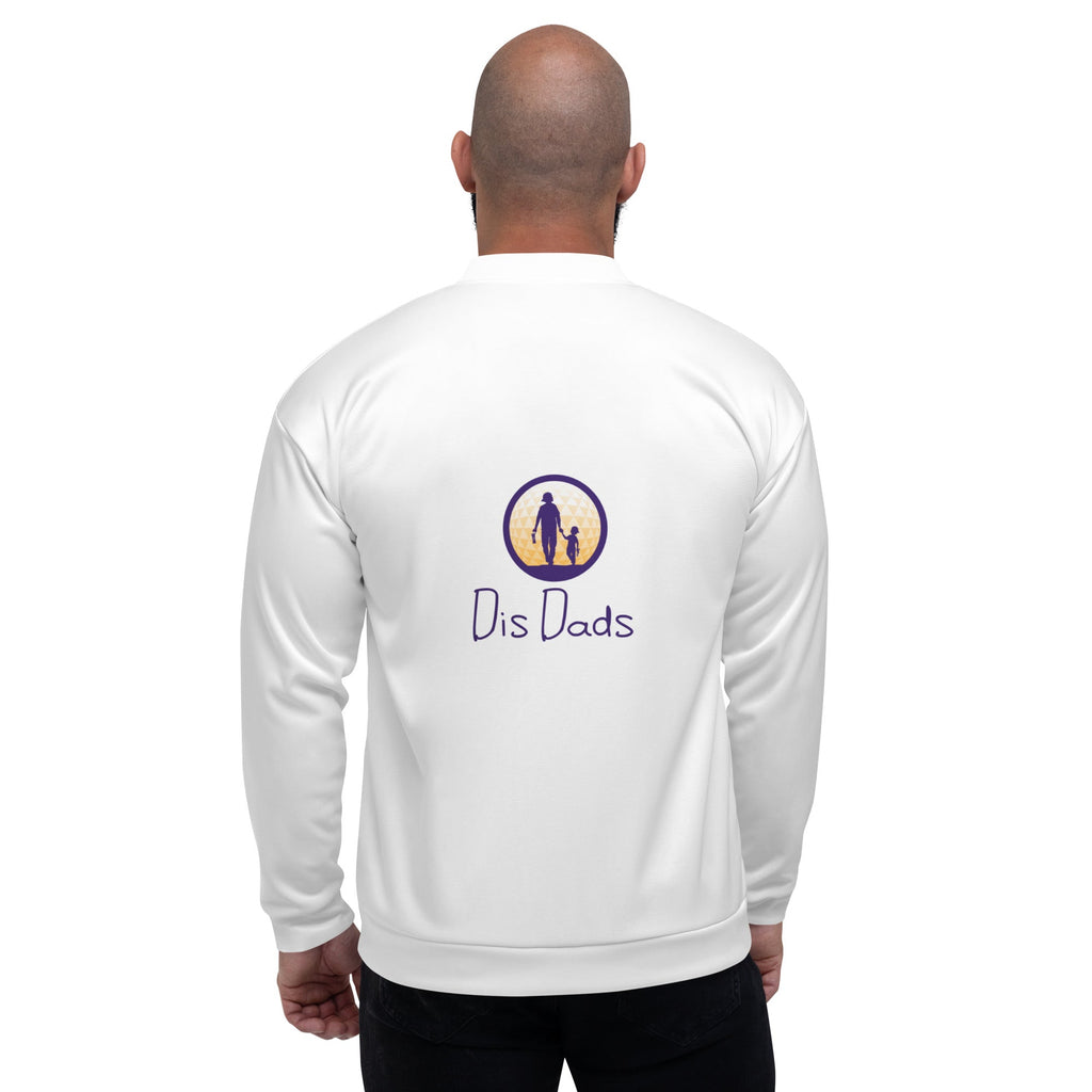 Dis Dads Unisex White Bomber Jacket Casual & Sporty