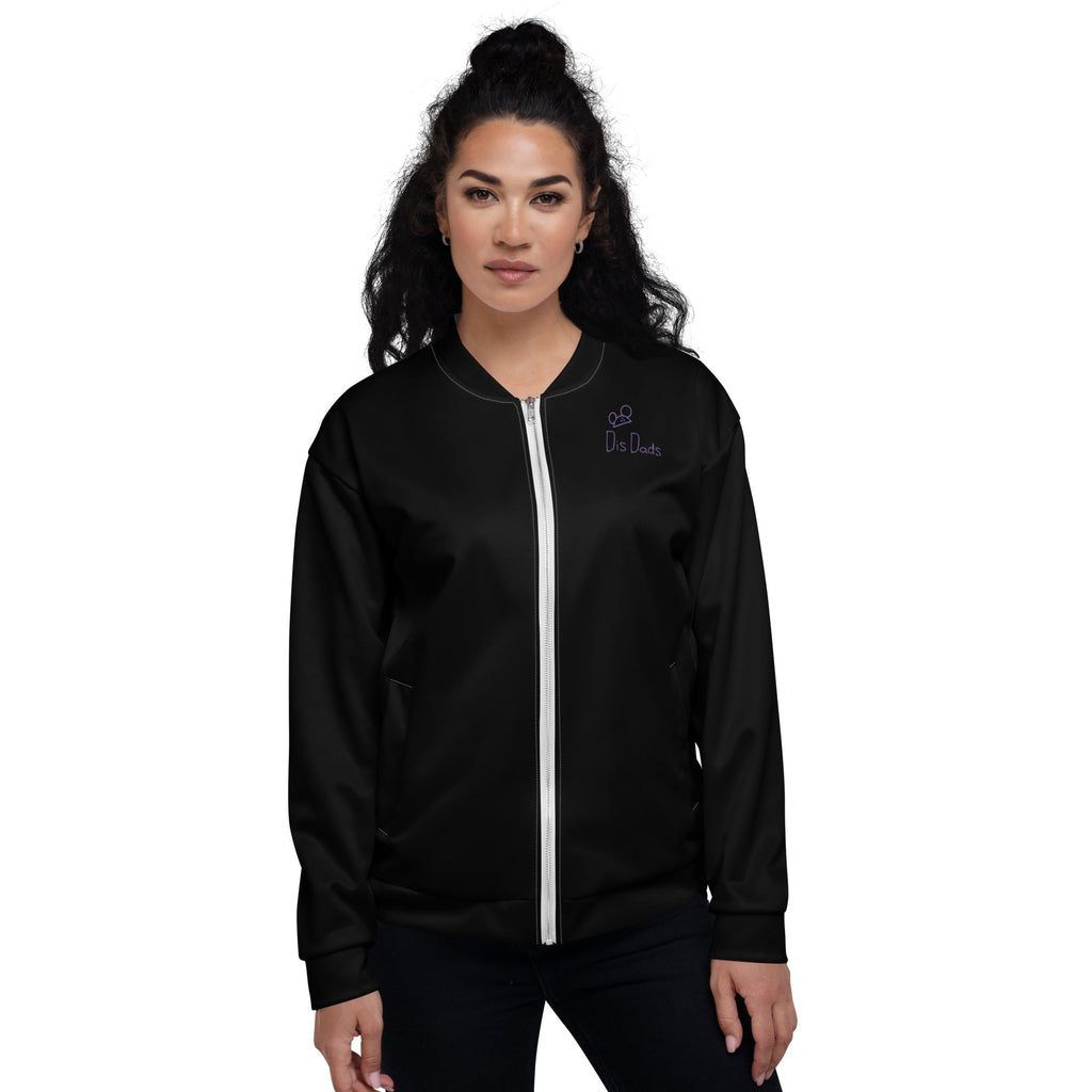 Dis Dads Unisex Black Bomber Jacket Casual & Sporty
