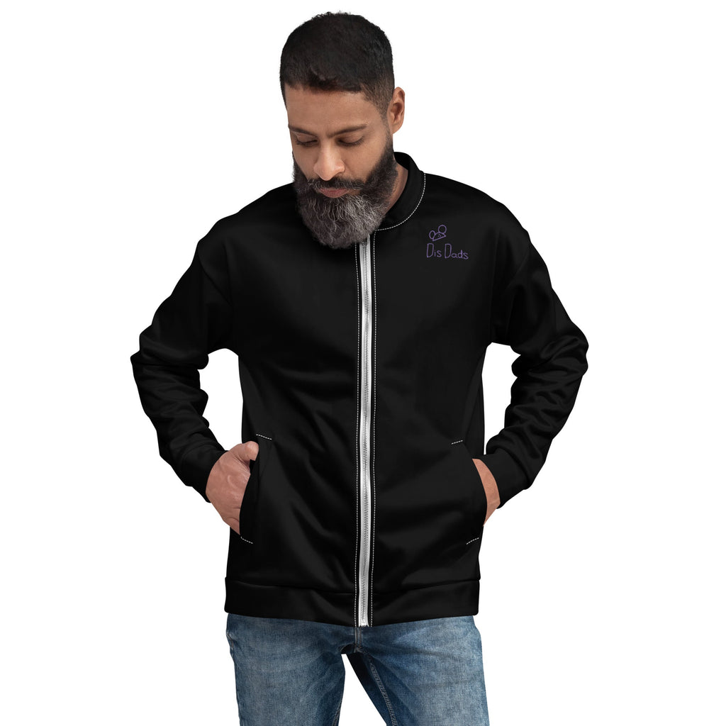 Dis Dads Unisex Black Bomber Jacket Casual & Sporty